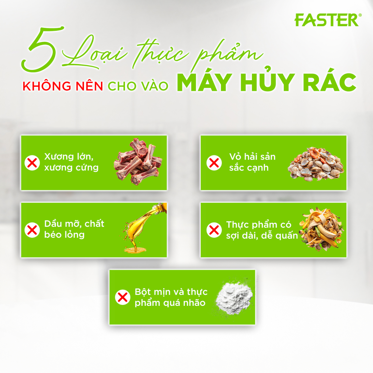 Cách dùng máy hủy rác Faster