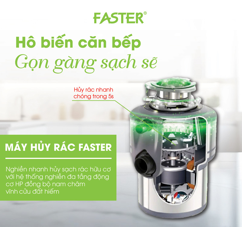 Ưu điểm của máy hủy rác thông minh Faster