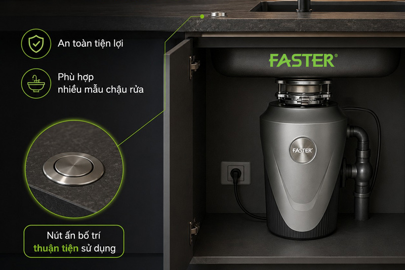 Máy hủy rác thực phẩm được lắp ở đâu